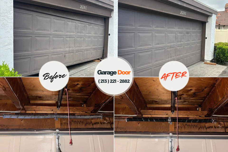 Before and after: garage door repair Cape May, NJ